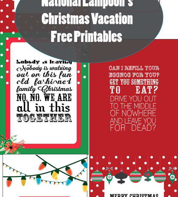 National Lampoon's Christmas Vacation Free Printables