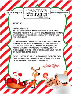 Hear from Santa Claus! Receive a letter, phone call, email and more