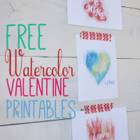 Watercolor Valentine Printables