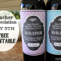 Teacher Appreciation Gift  - Wine Label Free Printable