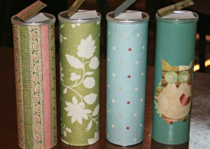 Upcycled Pringle Cans for gift packaging