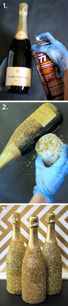 Glitter Champagne Bottles