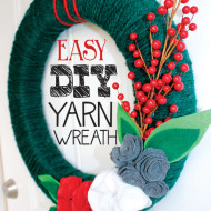 Easy DIY Christmas Yarn Wreath