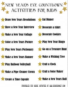 Activities for New Year Countdown