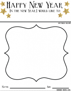 New Years Resolution Drawing printable