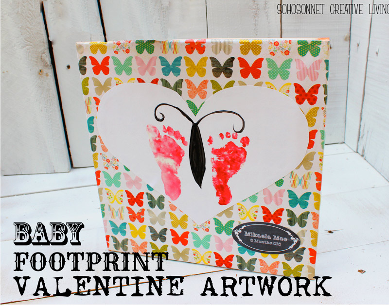 Baby Footprints Heart Valentine