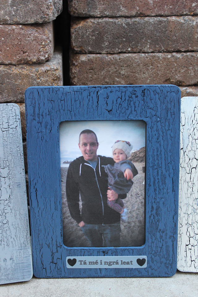 Rustic Vintage Crackle Paint Rosette Frame