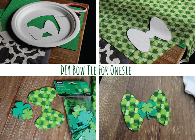 Easy DIY Boys Bow Tie Oneslie St. Patricks day
