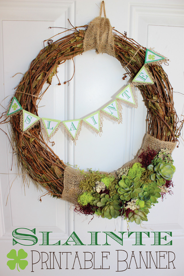 Slainte DIY Irish Printable Banner Burlap