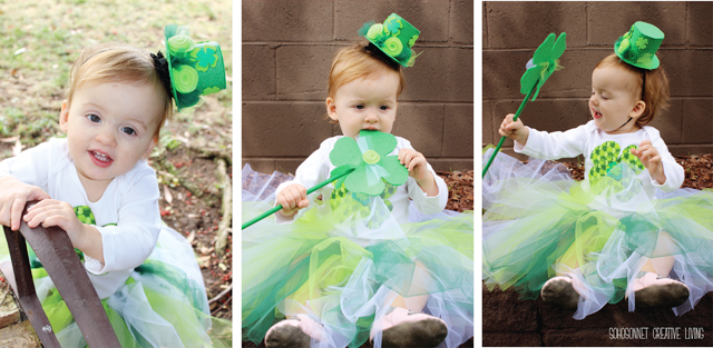 St. Patricks day toddler outfit Tutu Dress hat Wand - SohoSonnet