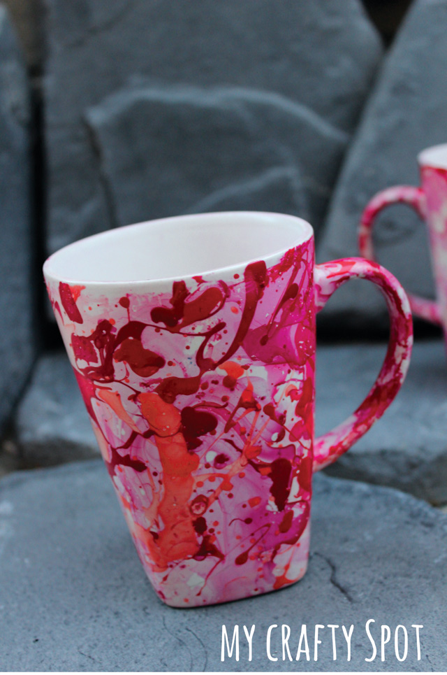 DIY Nail Polish Marble Mug