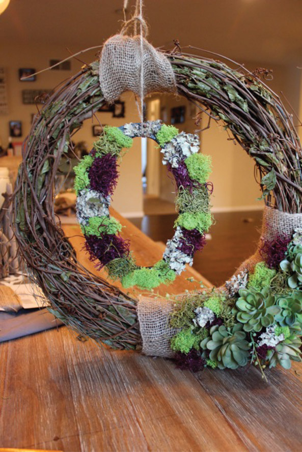 Rustic Succulent Grapevine Wreath