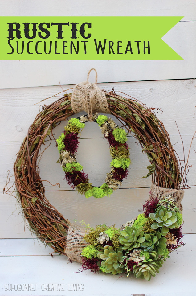 Rustic Succulent Grapevine Wreath