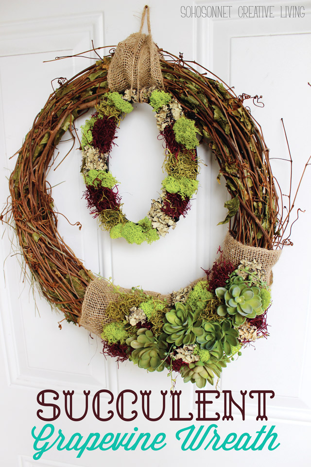 Rustic Succulent Grapevine Wreath