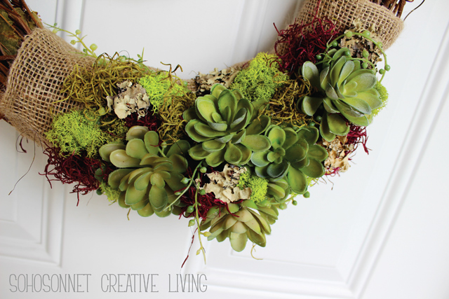 Rustic Succulent Grapevine Wreath
