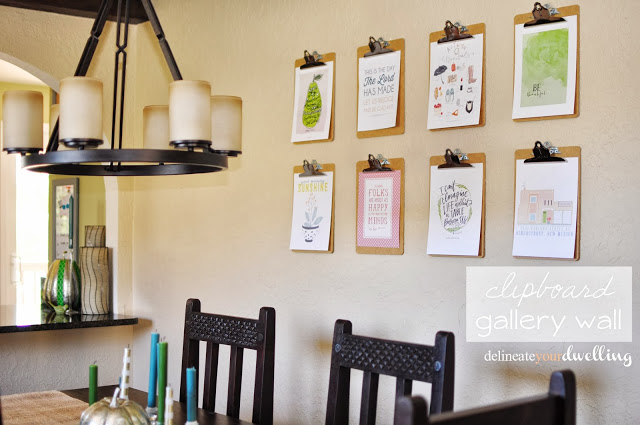 Clipboard gallery wall