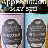 Teacher Appreciation Gift  – Wine Label Free Printable