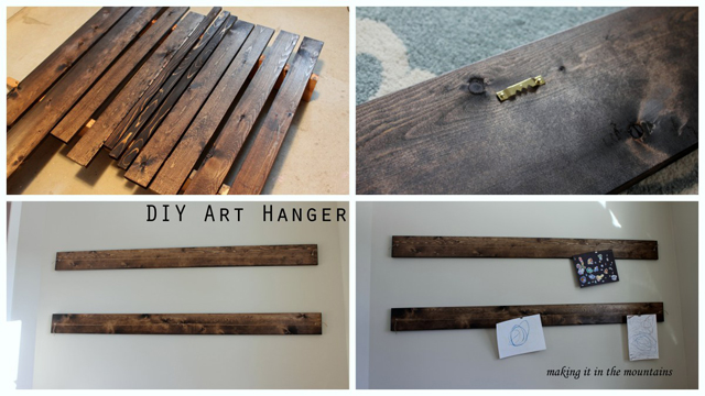 DIY Wood Kids Art Hanger Display