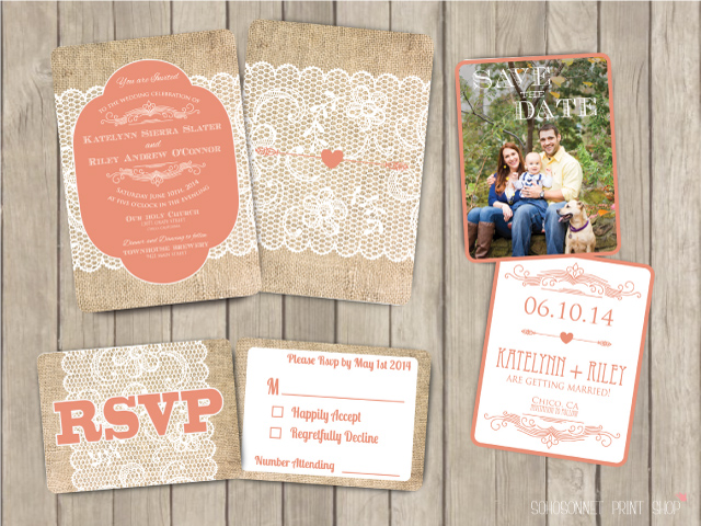 Rustic Burlap Romantic Lace Wedding