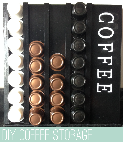 DIY coffee pod rack
