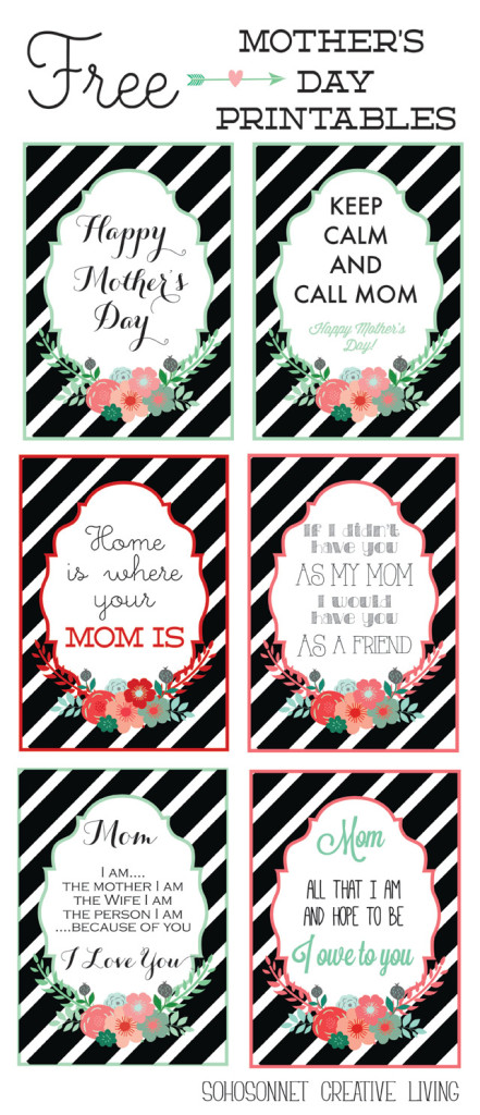free mothers day printables - Sohosonnet Creative Living