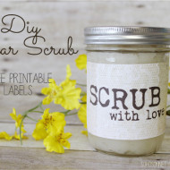 Sugar Scrub + Burlap and Lace Printable Jar Labels